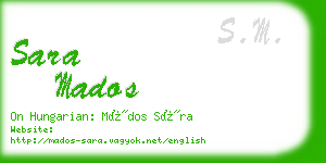 sara mados business card